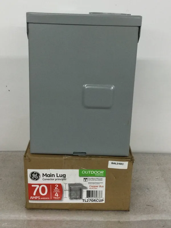 Modern GE TL270RCUP 70 Amp 2 Space 4 Circuit Outdoor Surface Mount Load Center