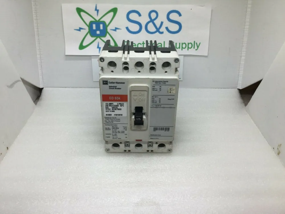 Secure Checkout Eaton/Cutler-Hammer, Ed3125 65k Circuit Breaker Eaton 3 Pole 125 Amp 240v