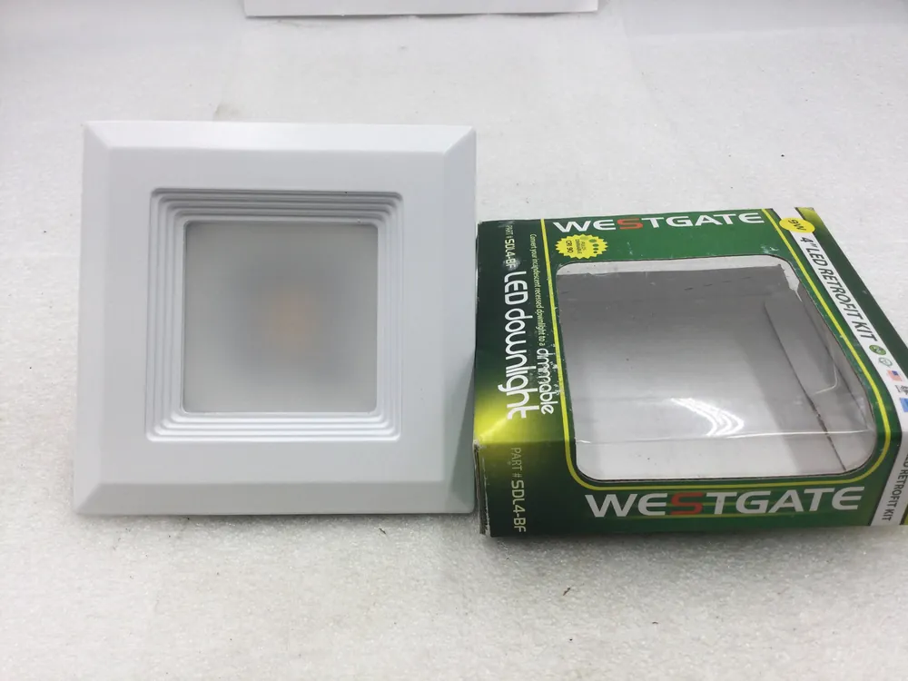 Westgate SDL4-BF-30K 4" 3000K LED Square Recessed Downlight with Baffle Trim No Minimum Order