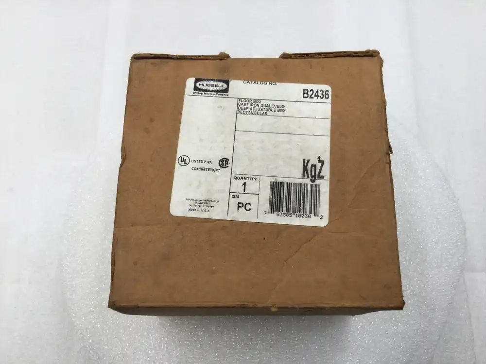 Hubbel B2436 Floor Box Cast Iron Deep Adjustable Box Premium