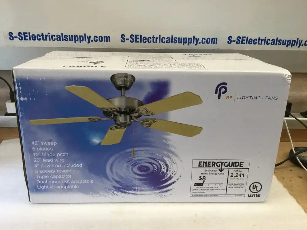 Best Seller Ceiling Fan - Fans Model #'s 1053WW-WW/1052WW-WW New Un-Opened 42"/52" Royal Knight II 3 Speed Reversible Light Kit Adaptable Ceiling Fan White 120VAC