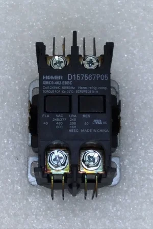 Homer D157567P05 40 Amp 2 Pole 240-600 VAC HVAC Contactor with 24 VAC Coil Direct From Manufacturer
