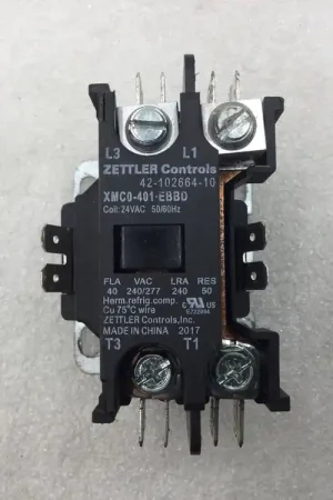 Clearance Zettler Controls XMC0-401-EBBD 40 Amp 2 Pole 240/277V Contactor Coil