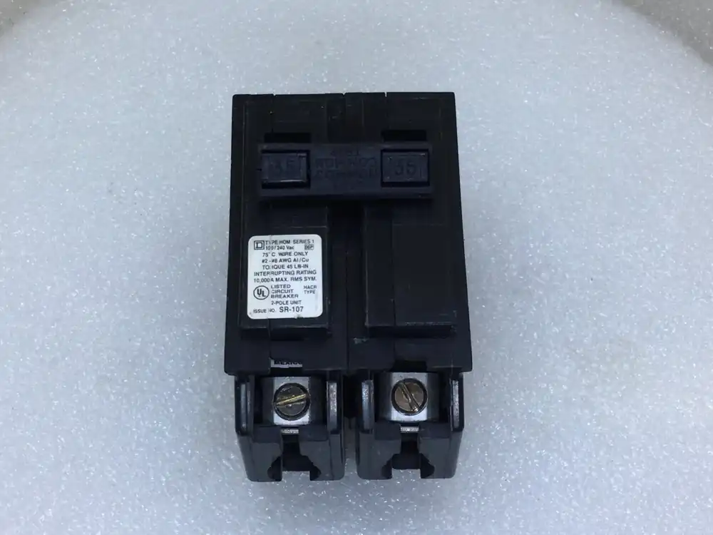 Budget Square D HOM235 35 Amp 2 Pole 120/240V Circuit Breaker - White Sticker