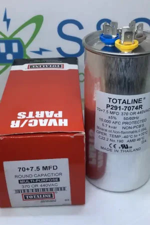 Certified Totaline P291-7074R 70+7.5MFD +/-5% 370/440V 50/60Hz 70c/-40c Capacitor