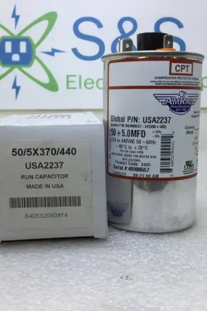 Amrad USA2237 50+5.0MFD +10%/-5% 370/440V 50/60Hz 70c/-40c Capacitor w/ CPT Worldwide Shipping