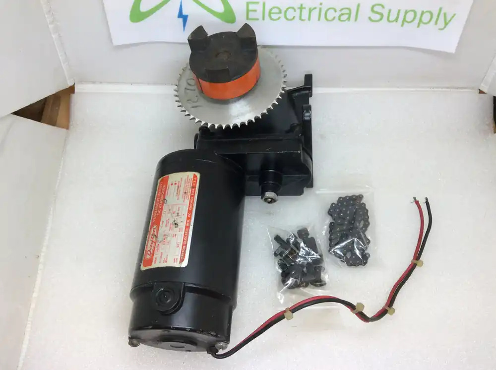 Grab Now Dayton Permanent Magnet DC Motor Model# 4Z725A 40A 90VDC 1/12 Input HP 167:1 Gear Ratio 9.9 F/LRPM