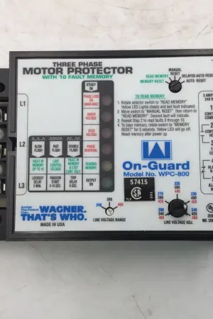 Wagner On Guard WPC-800 3 Phase Motor Protector w/ 10 Fault Memory One Day Deal