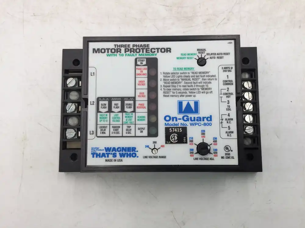 Wagner On Guard WPC-800 3 Phase Motor Protector w/ 10 Fault Memory One Day Deal