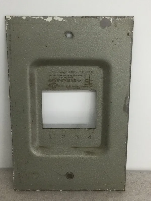 Zinsco Magnetrip Cat. No. 3M-S 120/240V 4 Space Load Center Dead Front Cover Only 10 3/8" x 6 5/8" Best Price