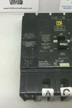 Worldwide Shipping Square D Edb34060sa 3 Pole 277/480 Volt 60 Amp With Shunt Trip Bolt In