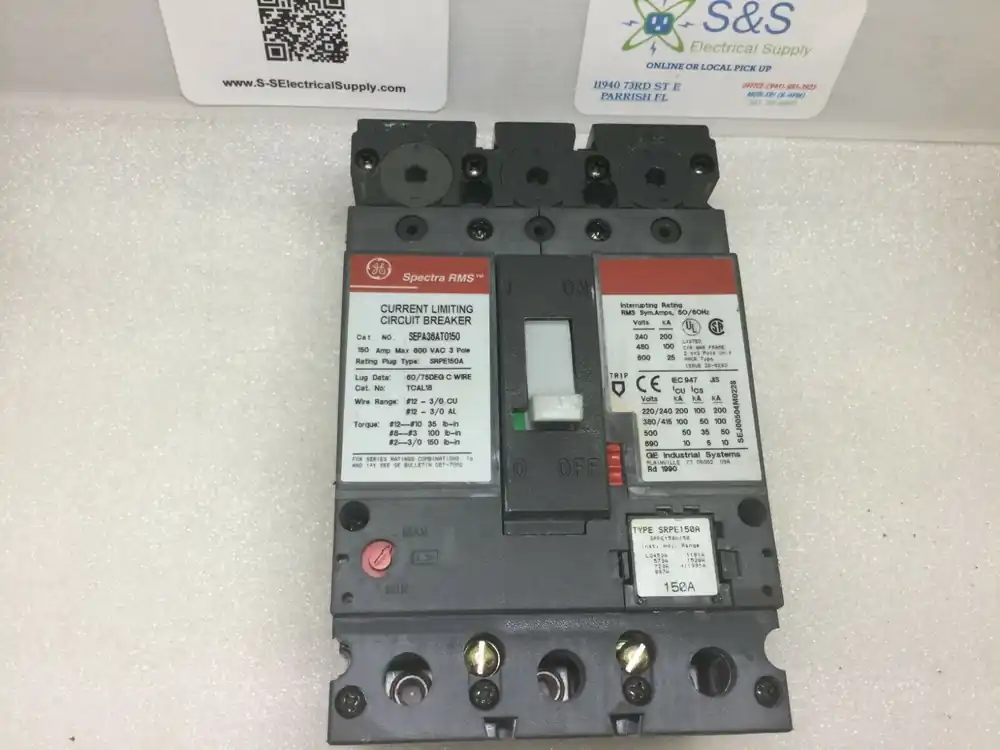 GE General Electric SEPA36AT0150 Spectra RMS 150 Amp 600v 3 Pole Red Label W/Srpe150a Editor’s Pick