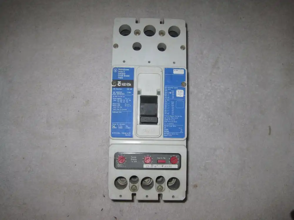 Westinghouse Hjd3250f W/Jt3175t Trip Circuit Breaker, 3-Pole 250amp, 600v 65k Hassle-Free Returns