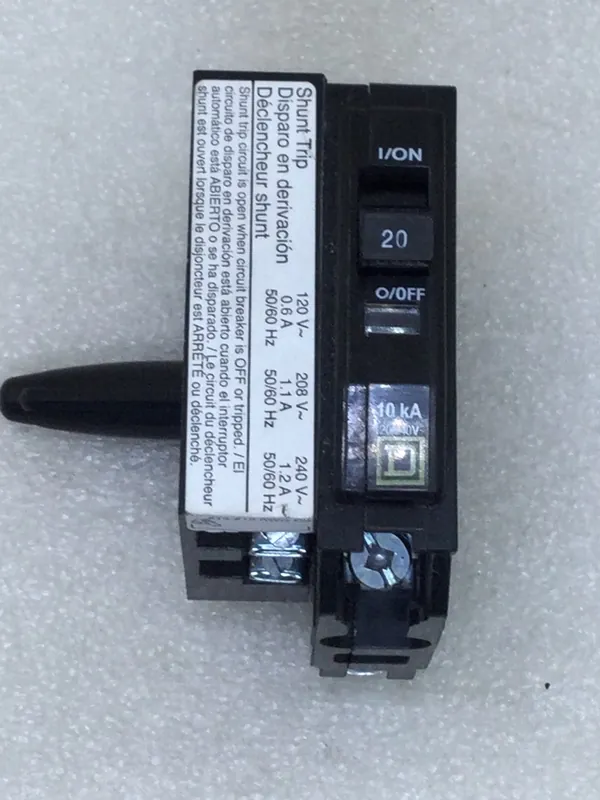 Square D QOB1201021 20 Amp 1 Pole 120/240V Circuit Breaker w/ Shunt Trip Shop Now