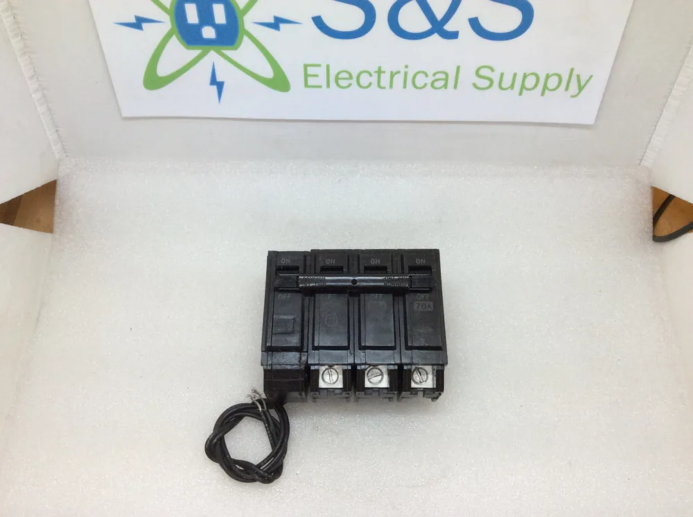 General Electric THQB32070ST1 3 Pole 70A 120/240VAC Type THQB Shunt Trip Circuit Breaker Bulk Order