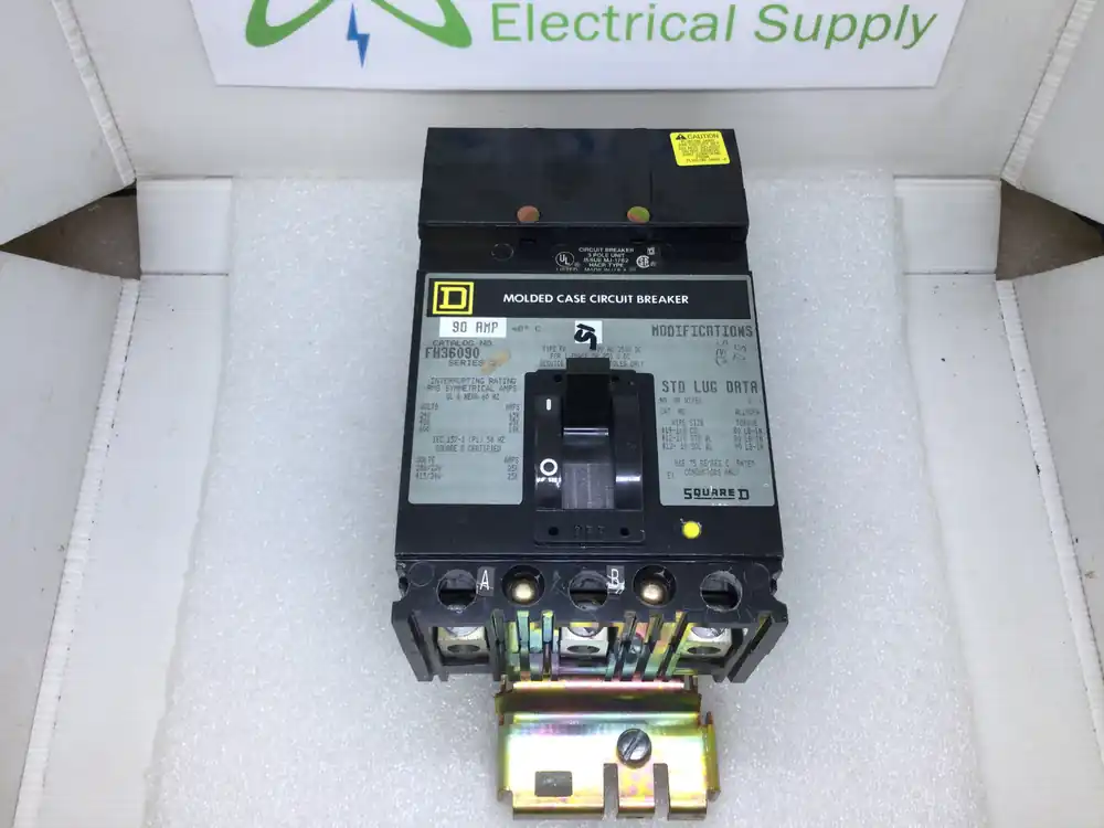 Square D FH36090 3 Pole 90 Amp 600vac Type FH I-Line Circuit Breaker Affordable
