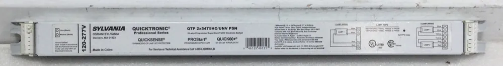 High Quality Sylvania Osram Quicktronic QTP 2X54T5HO/UNV PSN Fluorescent Ballasts, Ballast Type: Electronic , Lamp Wattage Range: 120 to 159 , Lamp Type: T5 , Lamp Starting Method: Programmed Start