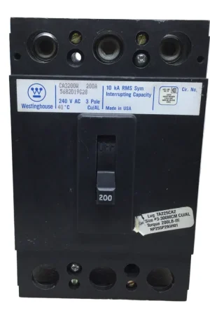 Westinghouse CA3200W 200 Amp 3 Pole 240V 10kA Circuit Breaker - Cosmetic Flaw Low Price
