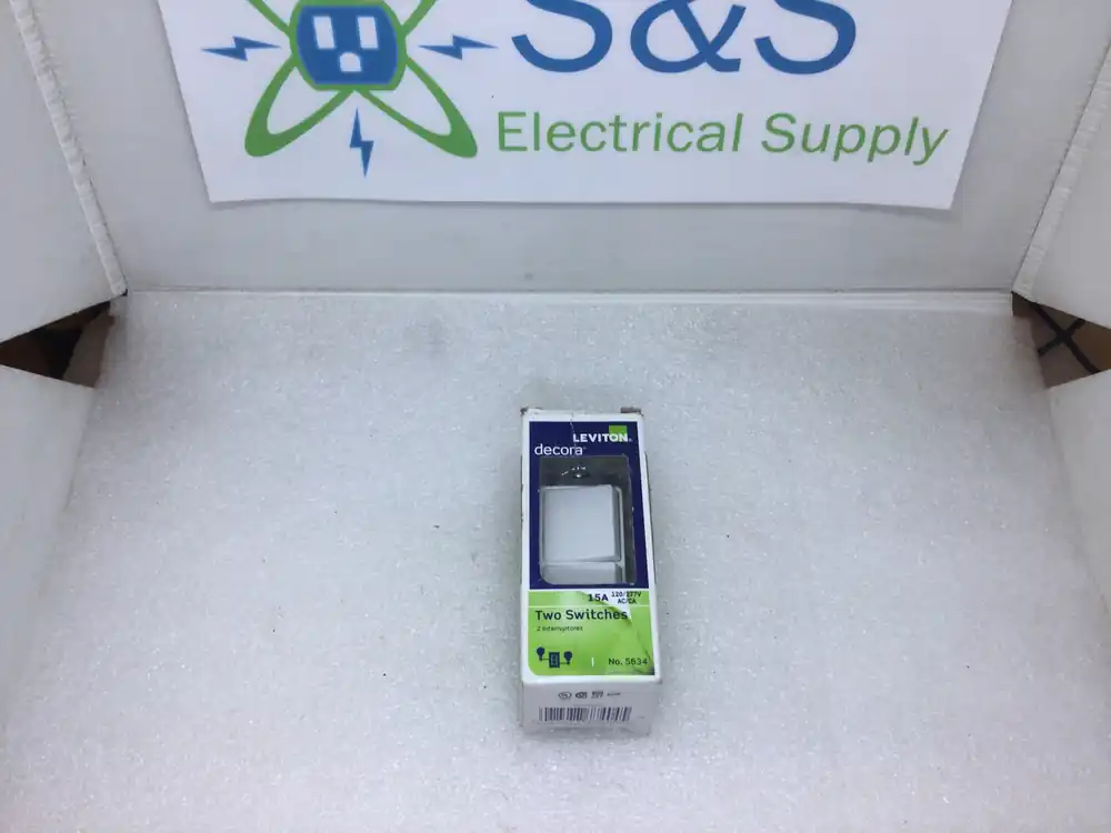 Leviton 5634 15A 120/277VAC Single Pole/Single Pole Decora Style Stack Switch Hassle-Free Returns