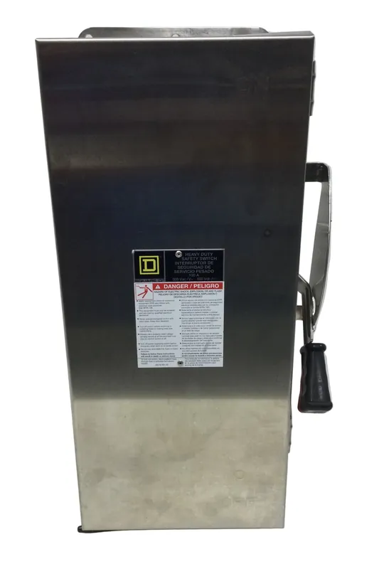 Square D HU363DS 100 Amp 3 Pole 600V Non-Fused Safety Switch Stainless Steel Top Rated