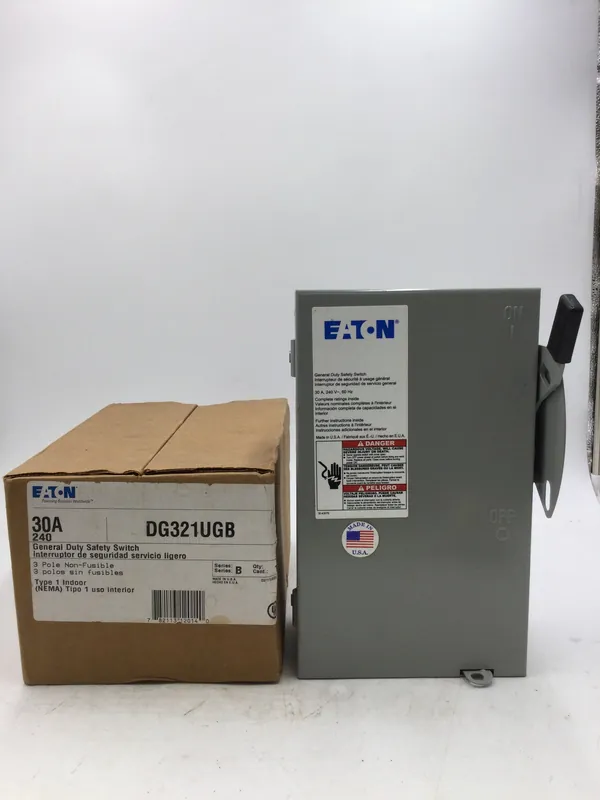 Eaton/Cutler Hammer DG321UGB 30 Amp 3 Pole 240 VAC Non-Fused Safety Switch Seasonal Sale