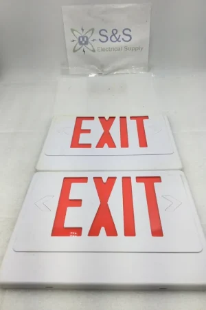 While Supplies Last Lot of 2 Mixed Brands Exit Light Cover Only White w/Red Lettering 13" W X 10" T
