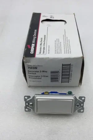 Eaton 7503W 15 Amp 120/277 VAC White 3 Way Decora/Rocker Style Wall Switch (Box of 10) Don’t Miss Out