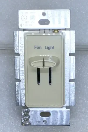 Exclusive Offer Lutron S2-LFSQ-IV Ivory Dual Single Pole Slide Dimmer Switch 300w/Fan Control