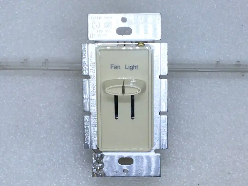 Exclusive Offer Lutron S2-LFSQ-IV Ivory Dual Single Pole Slide Dimmer Switch 300w/Fan Control