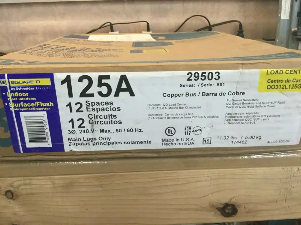 Square D Qo312l125g 125a 3-Phase Main Lug Load Center 12 Circuit With Flush Cover Hot Deal