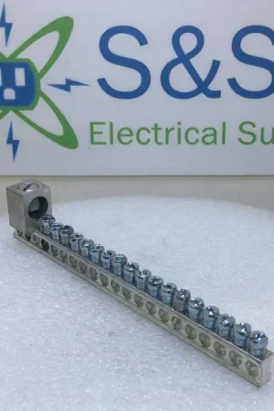 Today Only Square D 21 Position 4-14 AWG Grounding Bar 6 1/2" x 1 1/2"