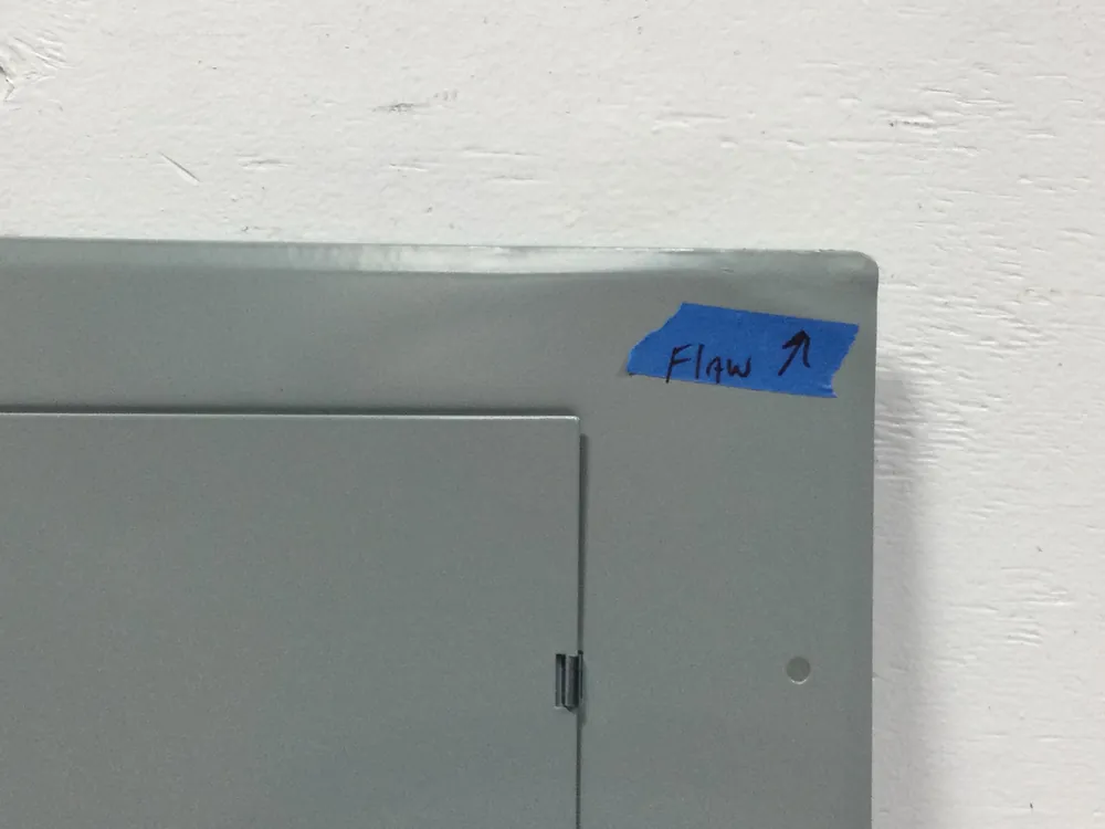 GE TLM2020 200 Amp 20 Space 40 Circuits Cover/Door Only 27 7/8" x 15 3/8" Flawed Time-Limited