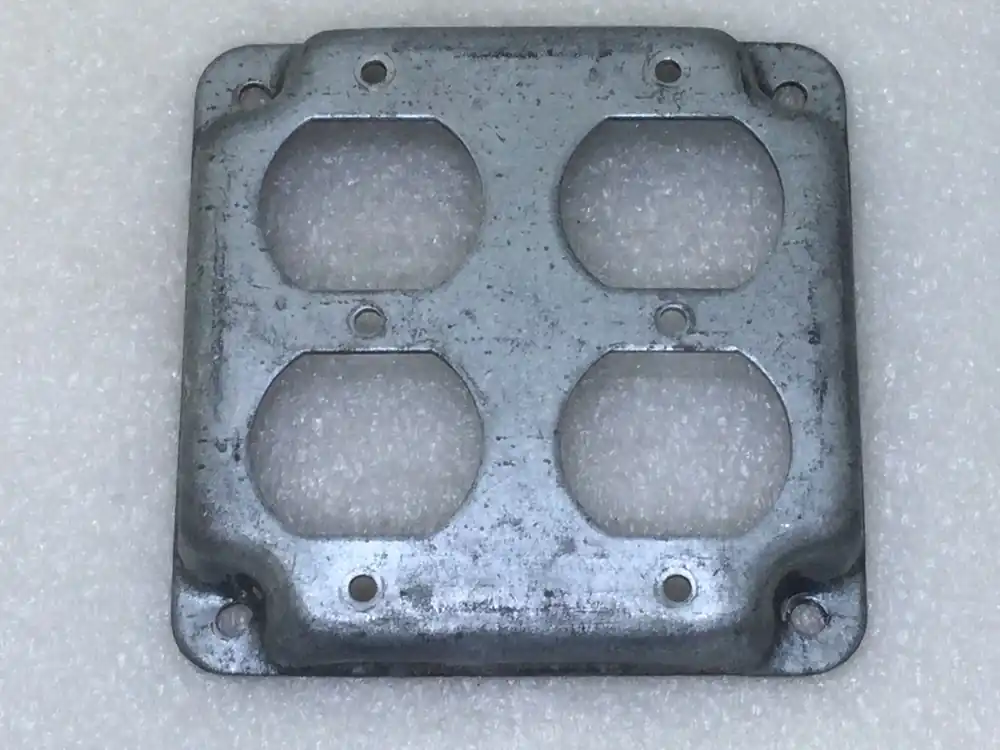 Exclusive Offer Mixed Brands Metal 4" Square Double Gang Duplex Receptacle Cover 1/2" Raised
