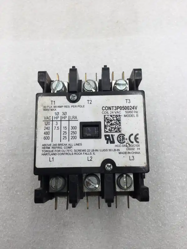 Herm Refrigeration CONT3P050024V 50 Amp 3 Pole 120-600V Contactor w/ 24V Coil Deal