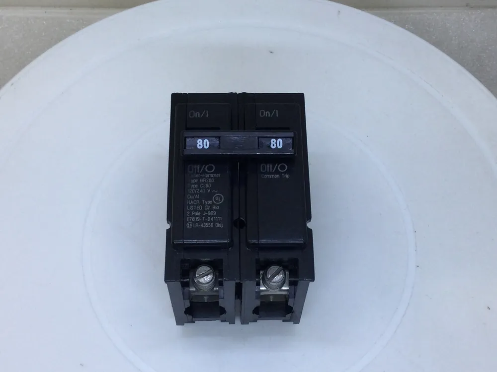 Warranty Included Eaton/Cutler Hammer BR280/C280 80 Amp 2 Pole 120/240V Breaker - Cosmetic Flaw