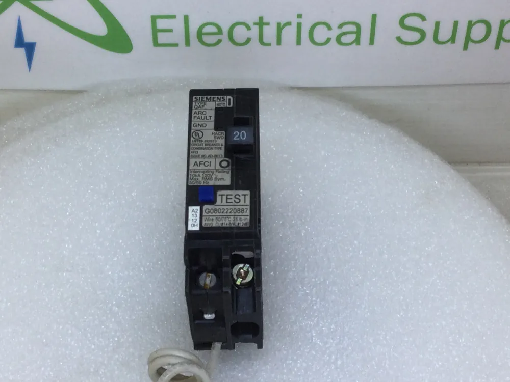 Brand New Siemens Q120AFC 20 Amp 1 Pole 120V Type QAF Combination Circuit Breaker