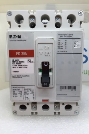New Arrival Eaton FD3040 40 Amp 3 Pole 600VAC 35k Circuit Breaker