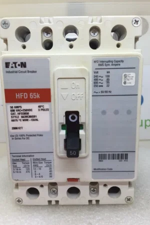 Worldwide Shipping Cutler Hammer HFD3050 50 Amps 3 Pole 600v HFD 65k Circuit Breaker - Red Label