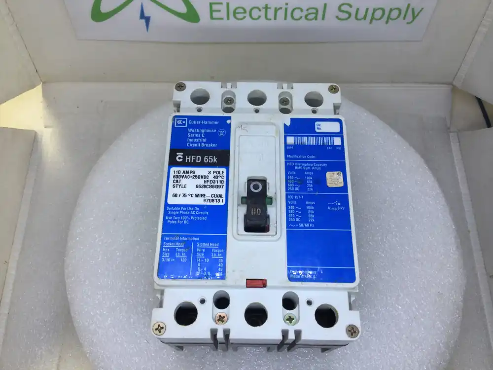Final Sale Cutler Hammer/Westinghouse HFD3110 110 Amp 3 Pole 600V Circuit Breaker