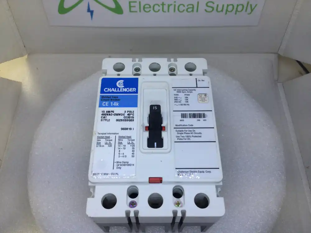 Today Only Challenger CE3015 15 Amp 3 Pole 600V Circuit Breaker
