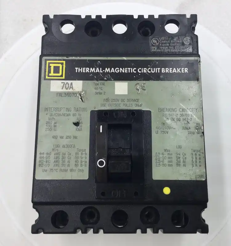 Square D FAL34070 70 Amp 3 Pole 240V Thermal-Magnetic Circuit Breaker Trending