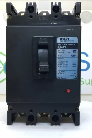Fuji Electronics SA63 60 Amp 3 Pole 240VAC Circuit Breaker - Flawed Don’t Miss Out