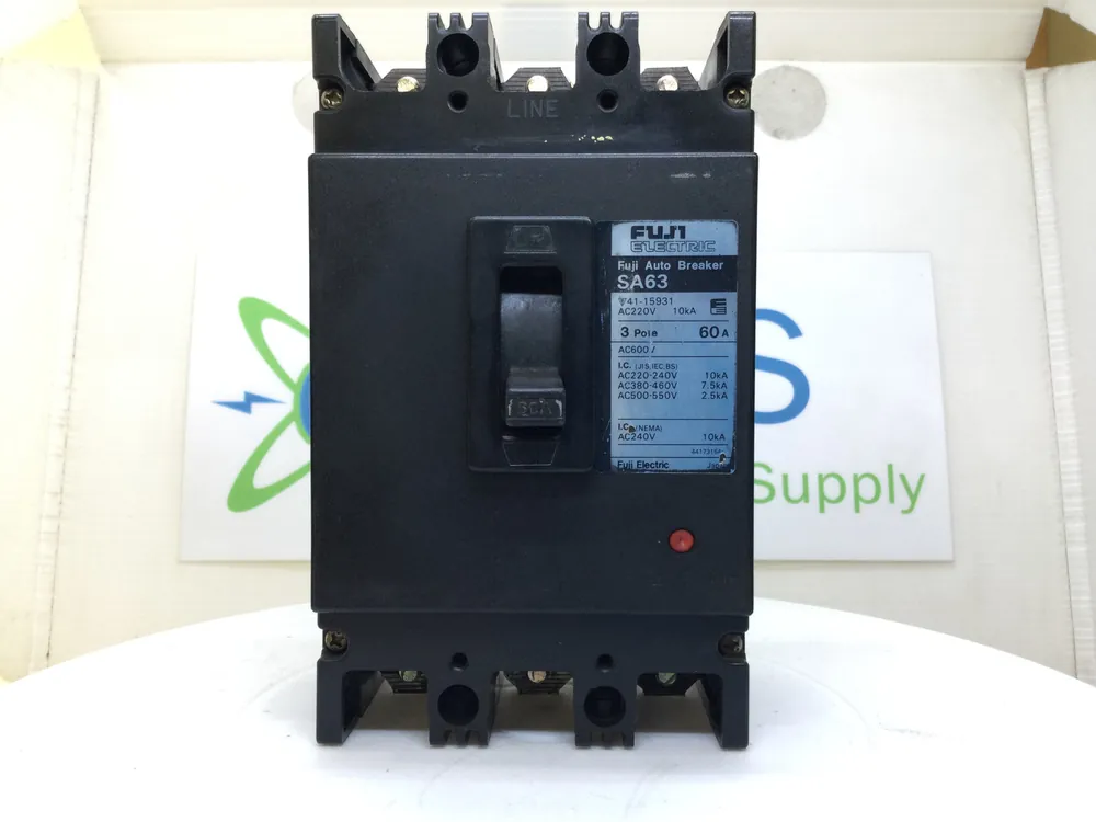 Fuji Electronics SA63 60 Amp 3 Pole 240VAC Circuit Breaker - Flawed Don’t Miss Out