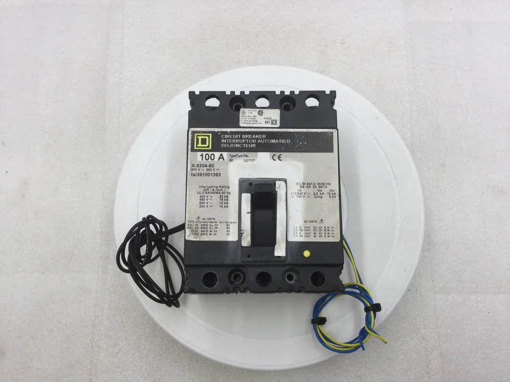 Limited Offer Square D FAL361001393 100 Amp 3 Pole 600V Molded Case Circuit Breaker w/ Shunt Trip