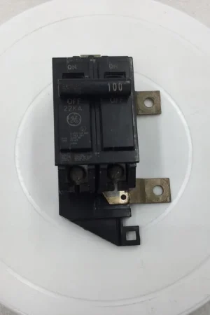 Brand New GE General Electric THHQL2100 2 Pole 100 Amp 240V 22KA Circuit Breaker With Mounting Feet