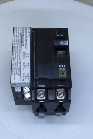 Square-D QO2401021 40 Amp 2 Pole 120/240V Circuit Breaker W/ Shunt Trip Save Now
