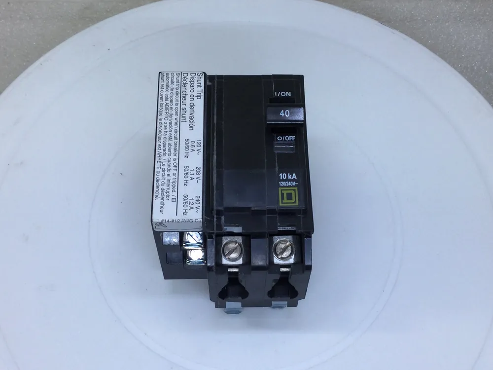 Square-D QO2401021 40 Amp 2 Pole 120/240V Circuit Breaker W/ Shunt Trip Save Now