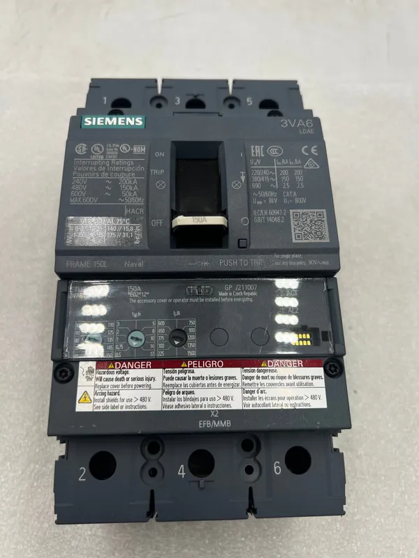 Seasonal Sale Siemens 3VA6115-8HL31-2AA0 150 Amp 3 Pole 600V Circuit Breaker