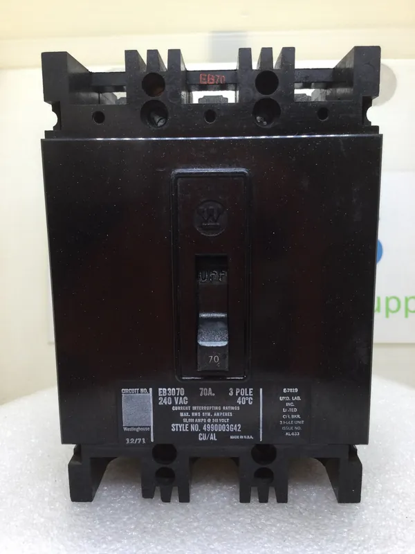 Westinghouse EB3070 70 Amp 3 Pole 240V Circuit Breaker Latest