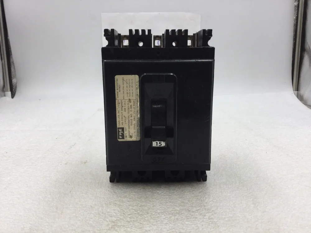 Limited Edition FPE NEF433015 15 Amp 3 Pole 480V Type NEF AB Circuit Breaker